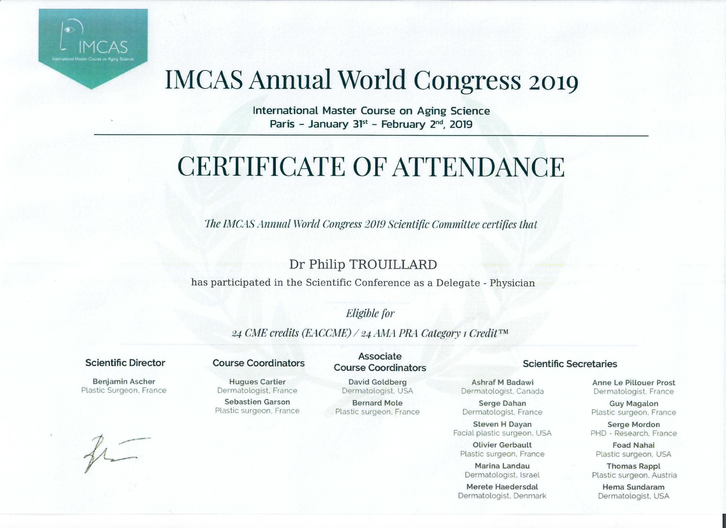 Congress.IMCAS.Fran.2019 IMCAS World Congress 2019